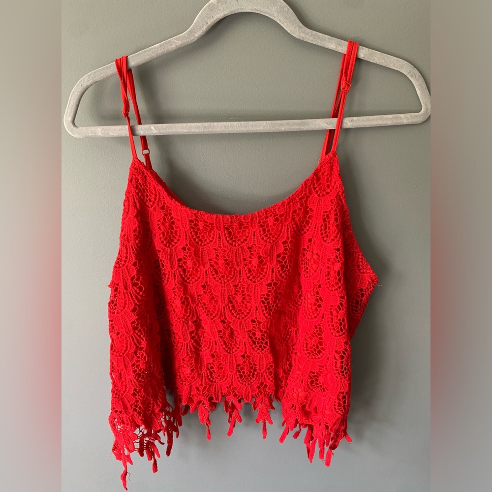 Rue 21 Red Lace Spaghetti Strap Tank